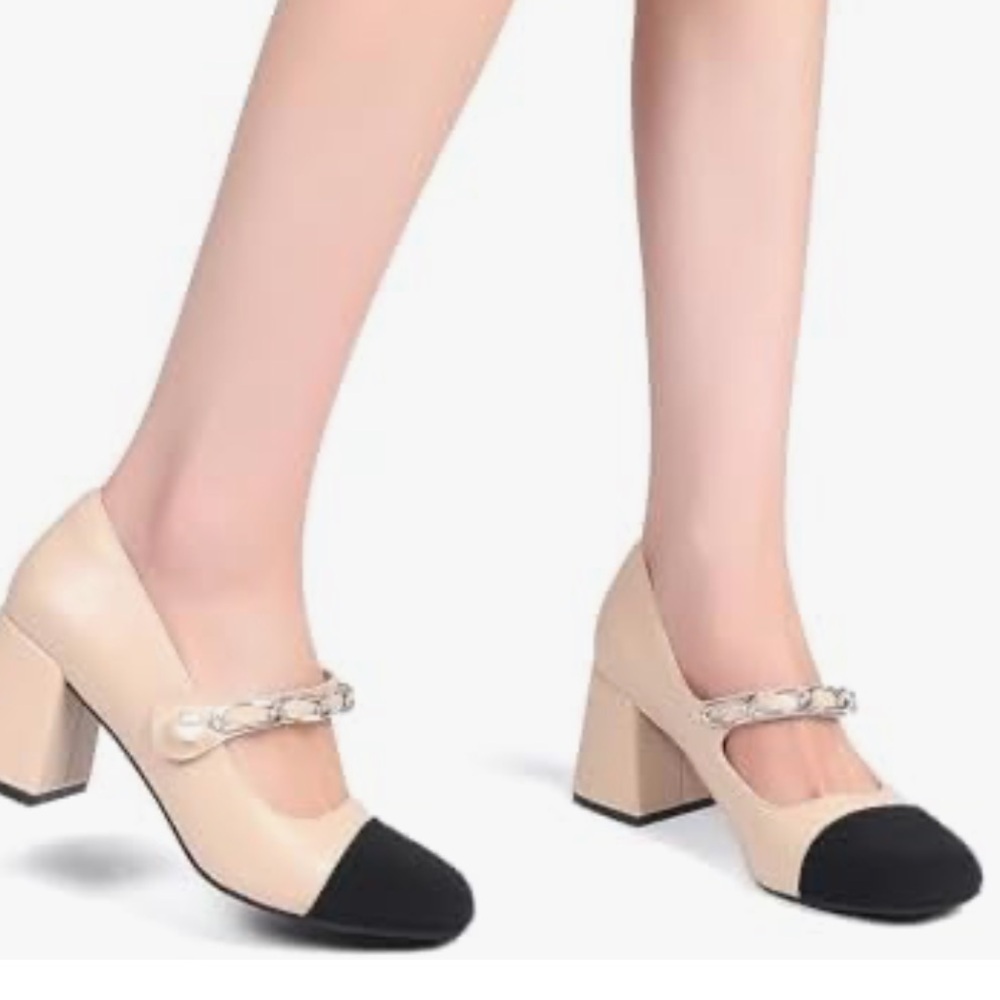 GOTOGO Mary Jane strapped Chunky Low Heel Pumps Elegant Women's Sz 6 Shoes